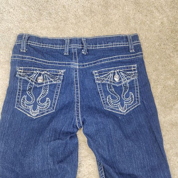 V17 Women's Size 3 4 Blue Skinny Dark Wash Cotton Blend Stretch Denim Jeans A697 - Picture 5 of 10